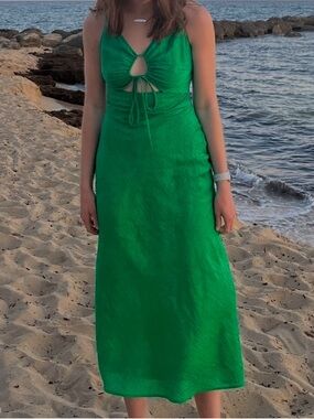 Green midi dress - XS